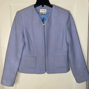 Vintage CHADWICKS WOOL BLEND COAT JACKET WAIST LENGTH LINED Size 10 Blue